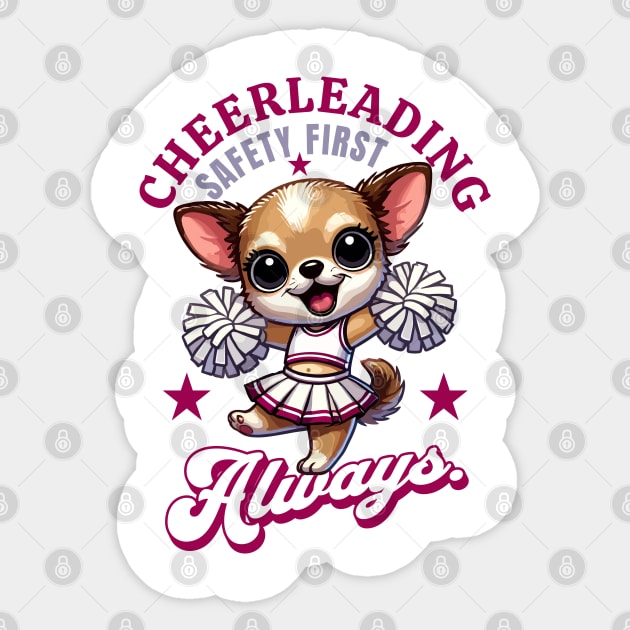 Cheerleading Safety First - Always Promote Safe Stunting Chihuahua Sticker by creative